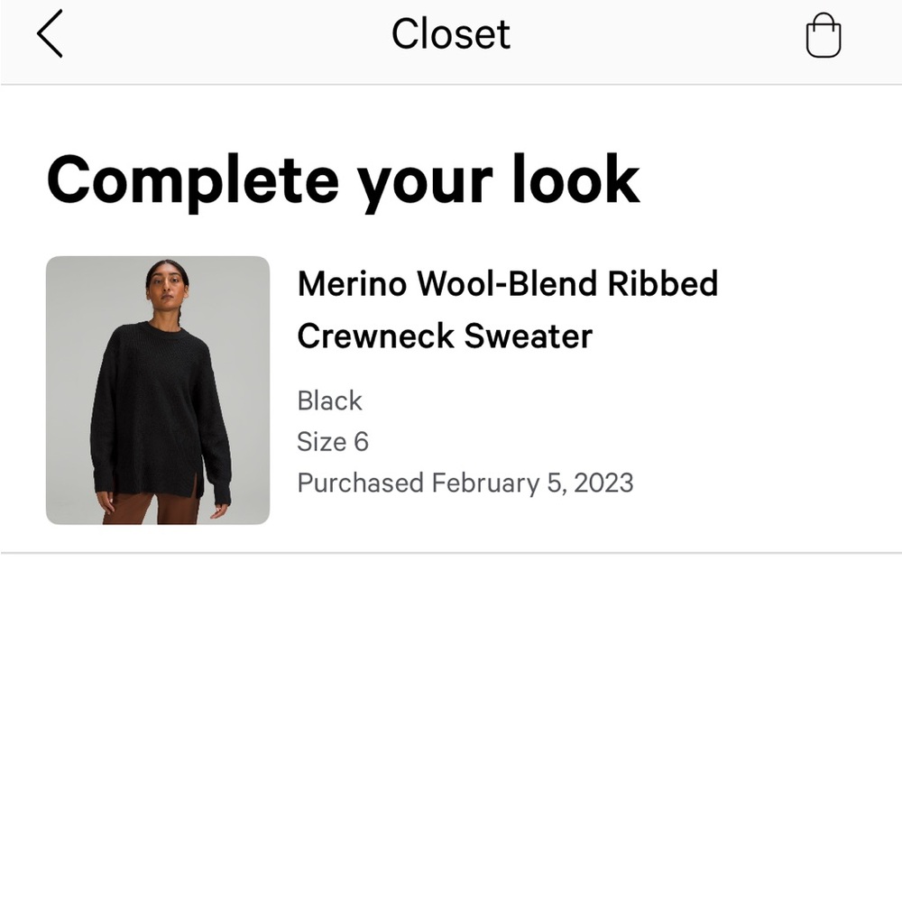 Merino Wool-Blend Ribbed Crewneck Sweater LULU LEMON